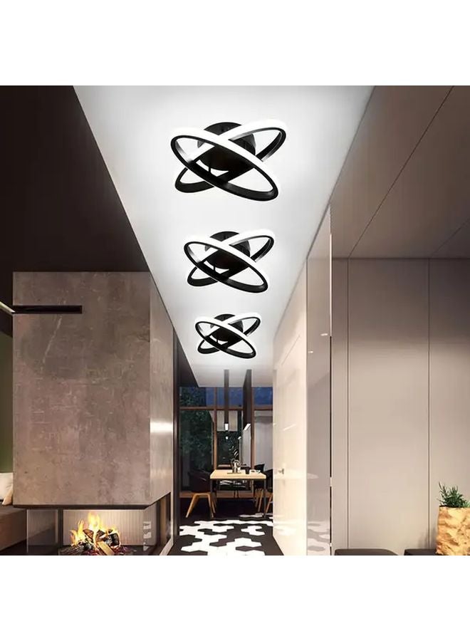 ضوء سقف حديث أسود LED تصميم مزدوج بيضاوي شبه مدمج - Image 2